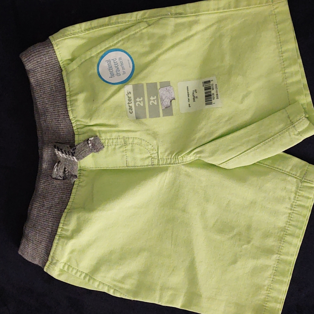 Carter's pull-on shorts, light green, size 2T